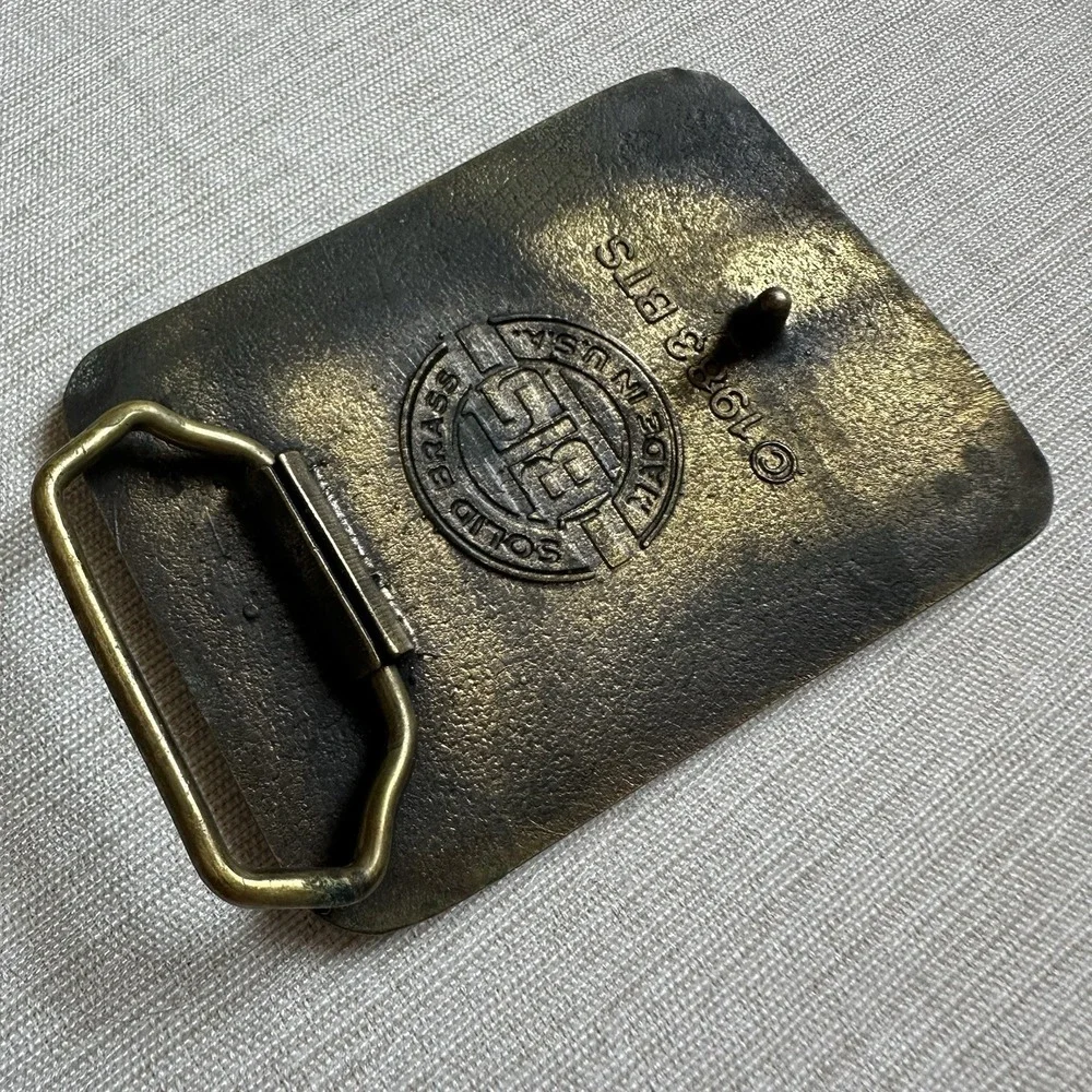 BECHTEL LIMERICK II, We Believe in Safety Solid Brass Belt Buckle BTS 1983
